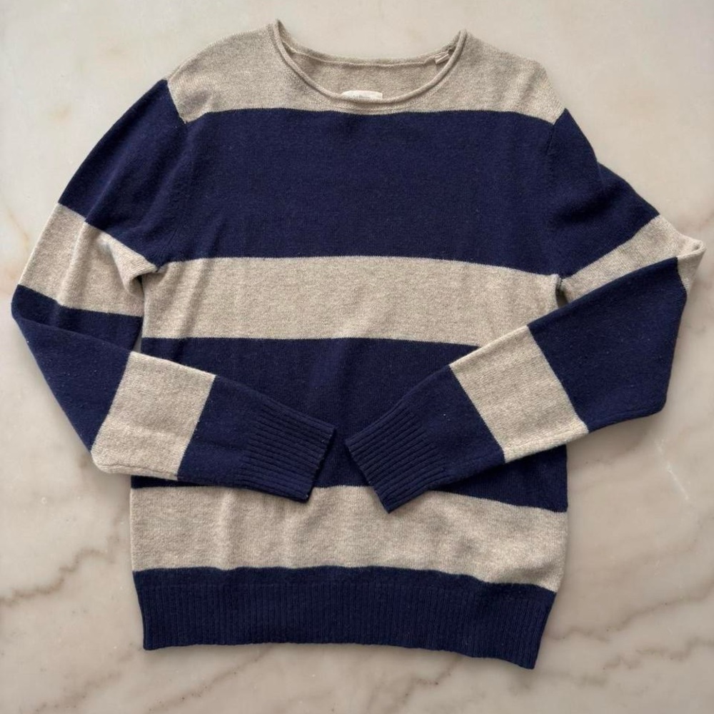 Life After Denim Nautical Stripe Wool Blend Crewneck Sweater